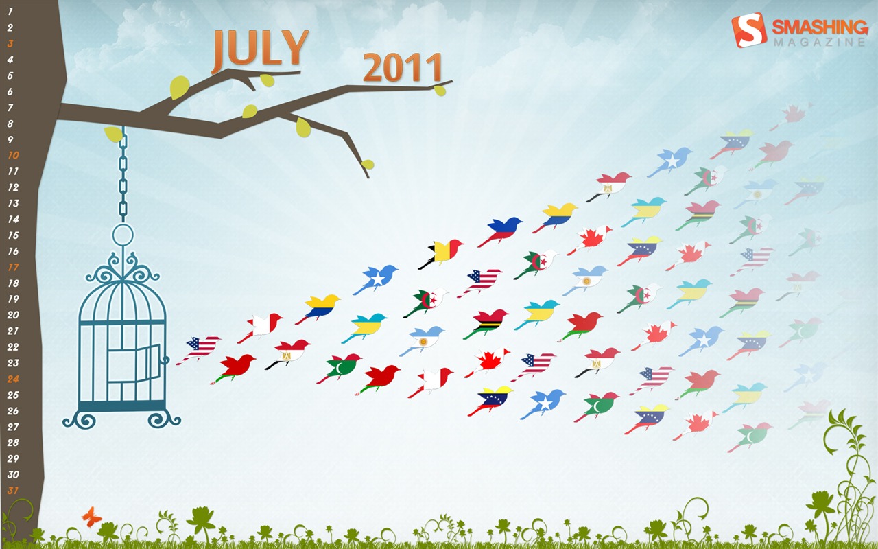 July 2011 Calendar Wallpaper (1) #14 - 1280x800