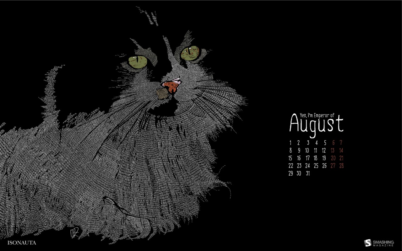 August 2011 calendar wallpaper (2) #14 - 1280x800