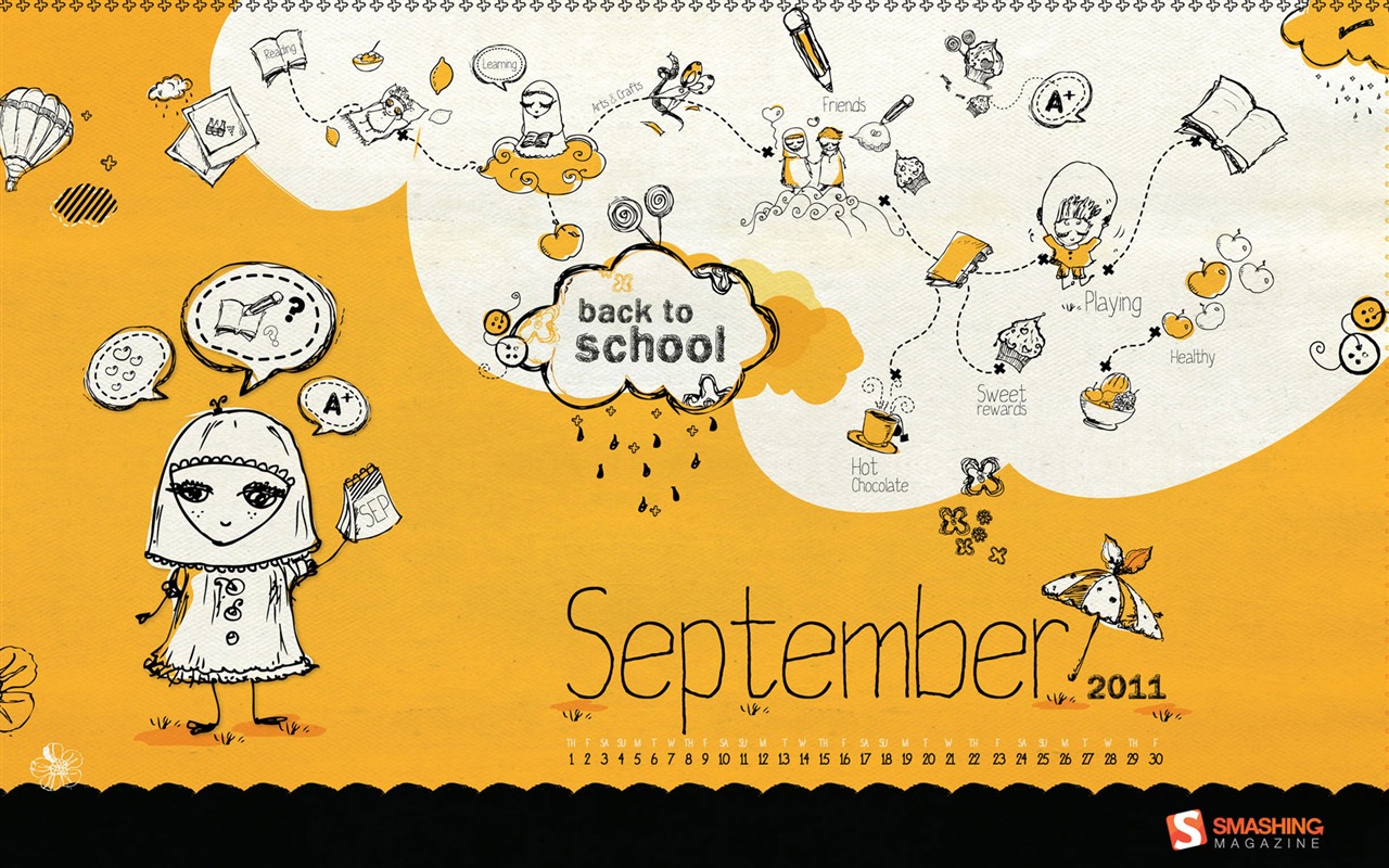 September 2011 Kalender Wallpaper (2) #11 - 1280x800