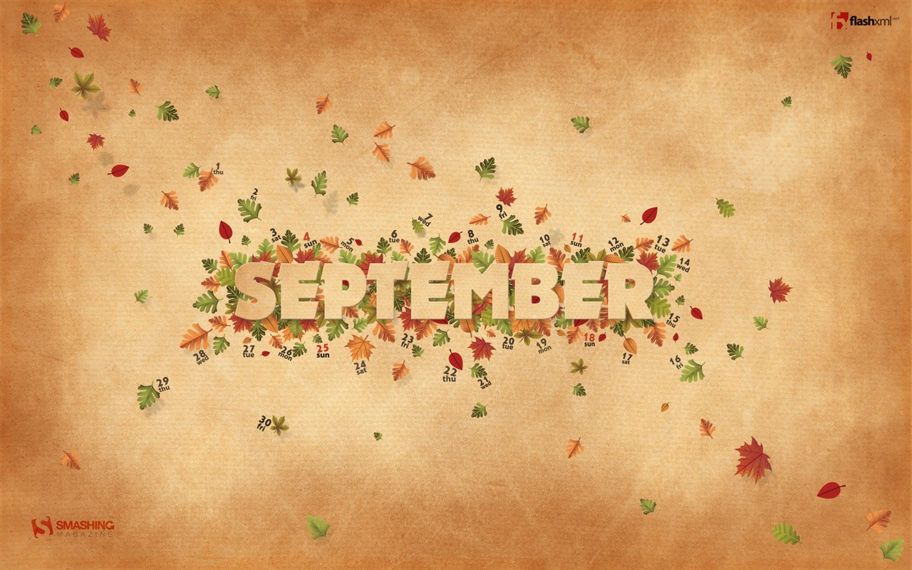 September 2011 Kalender Wallpaper (2) #12 - 1280x800