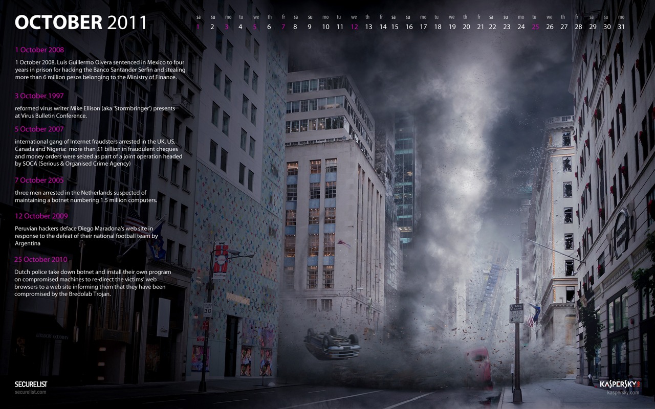 October 2011 Calendar Wallpaper (1) #2 - 1280x800