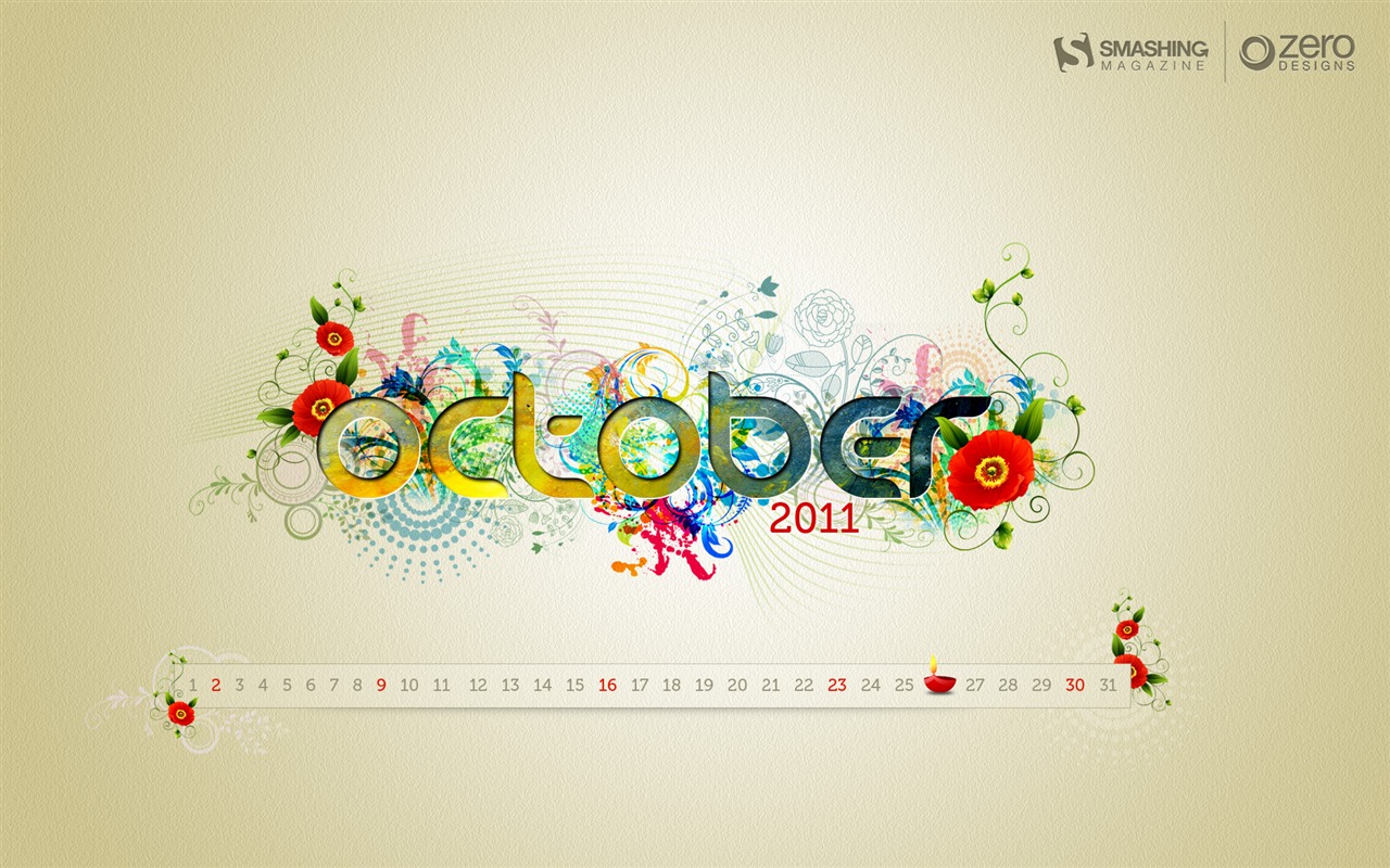 October 2011 Calendar Wallpaper (1) #5 - 1280x800