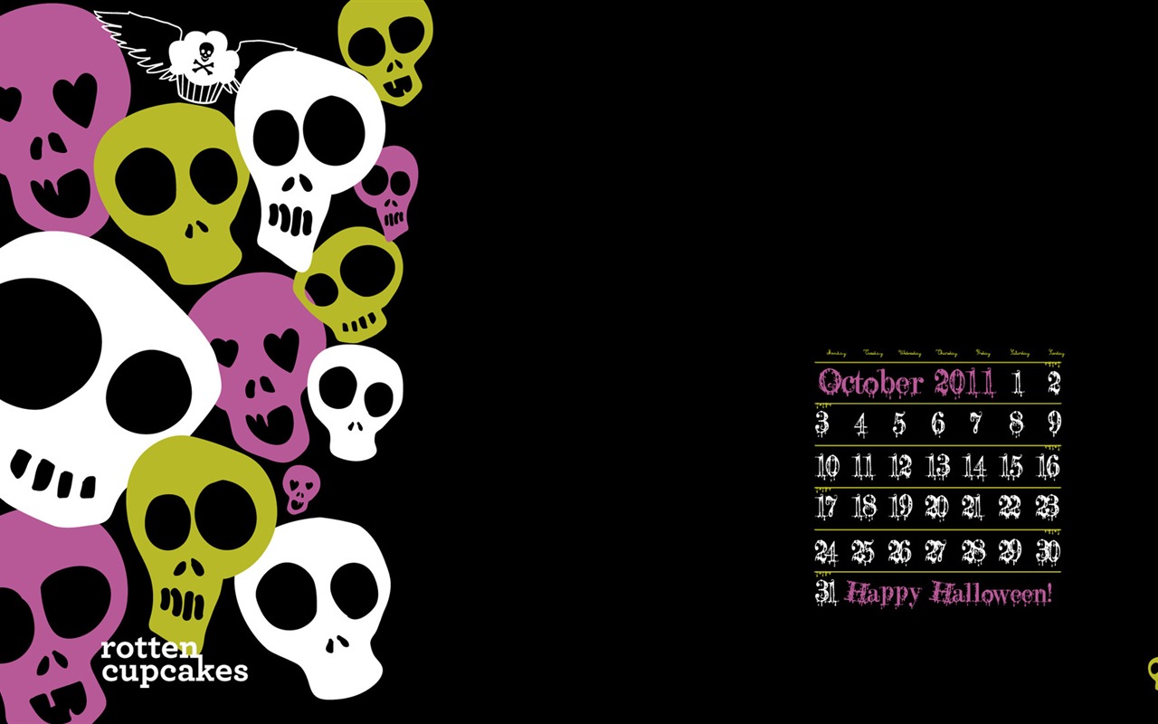2011年10月カレンダー壁紙（2） #14 - 1280x800