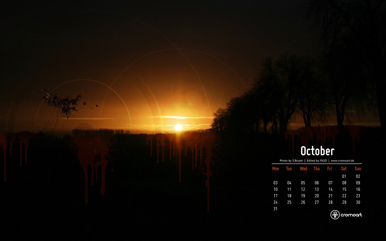 October 2011 Calendar Wallpaper (2) #16 - 1280x800