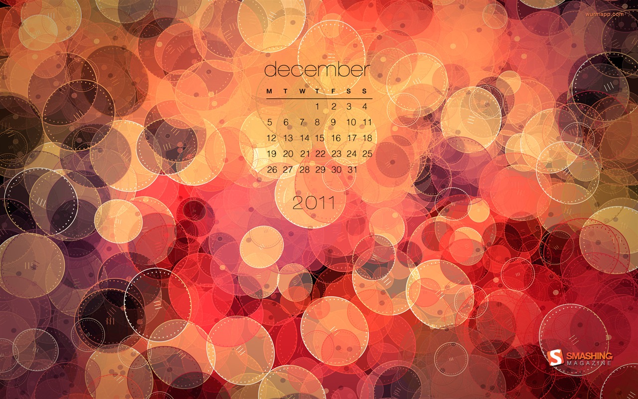 December 2011 Calendar wallpaper (1) #13 - 1280x800