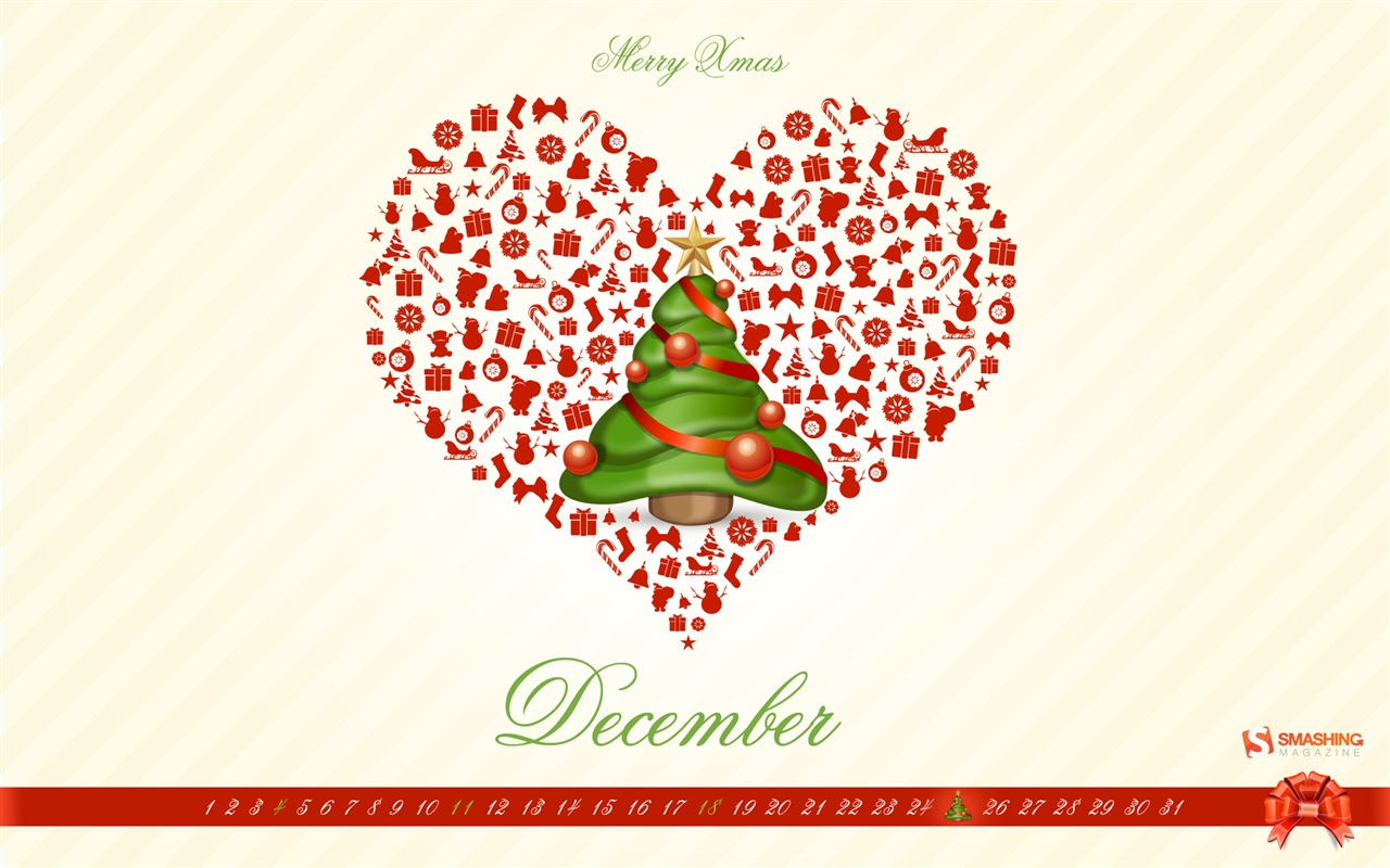 Diciembre 2011 Calendario fondo de pantalla (2) #3 - 1280x800