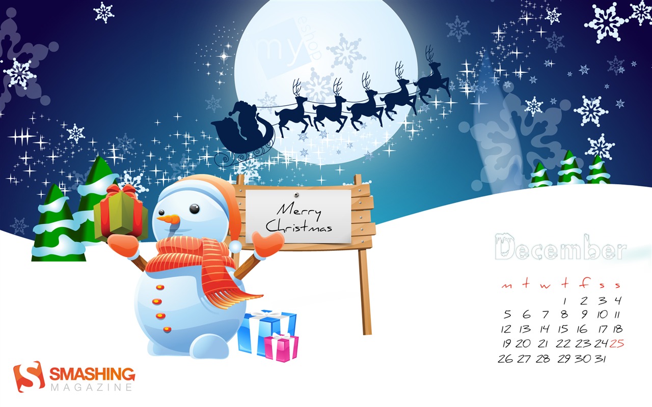 Diciembre 2011 Calendario fondo de pantalla (2) #4 - 1280x800