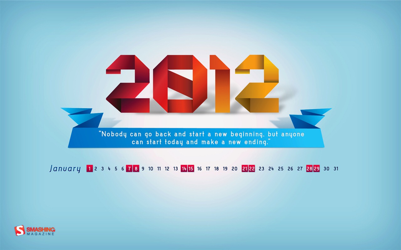 Januar 2012 Kalender Wallpapers #12 - 1280x800
