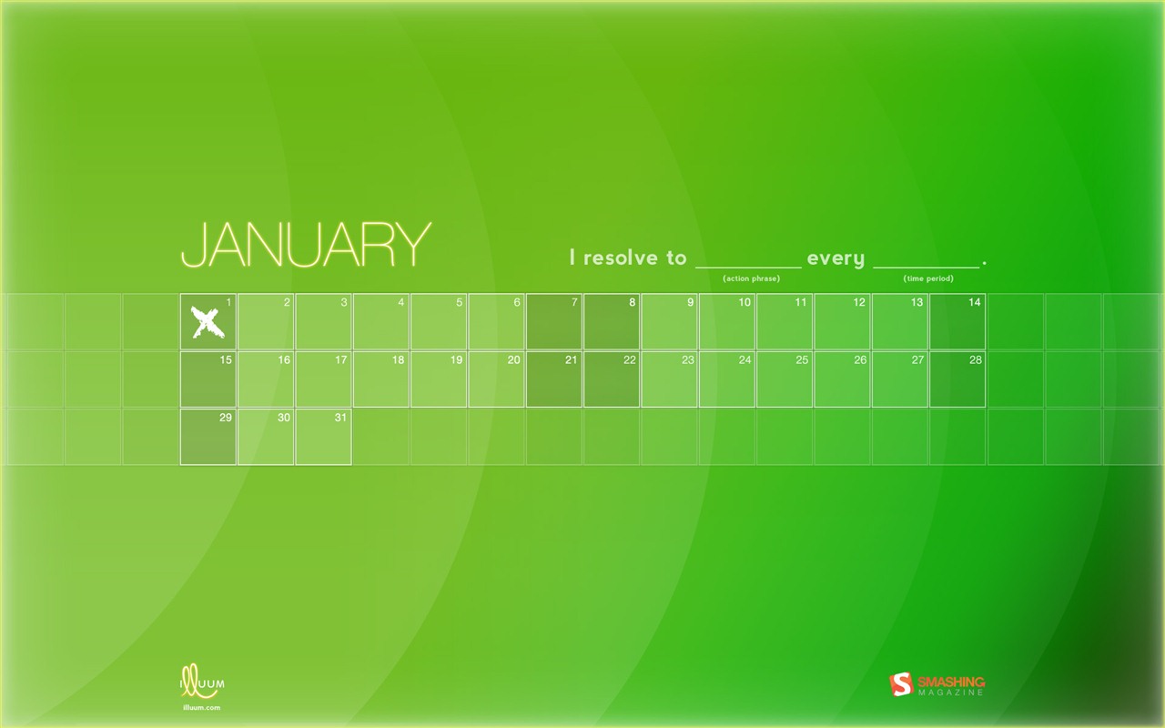 Janvier 2012 Fonds d'écran Calendrier #14 - 1280x800