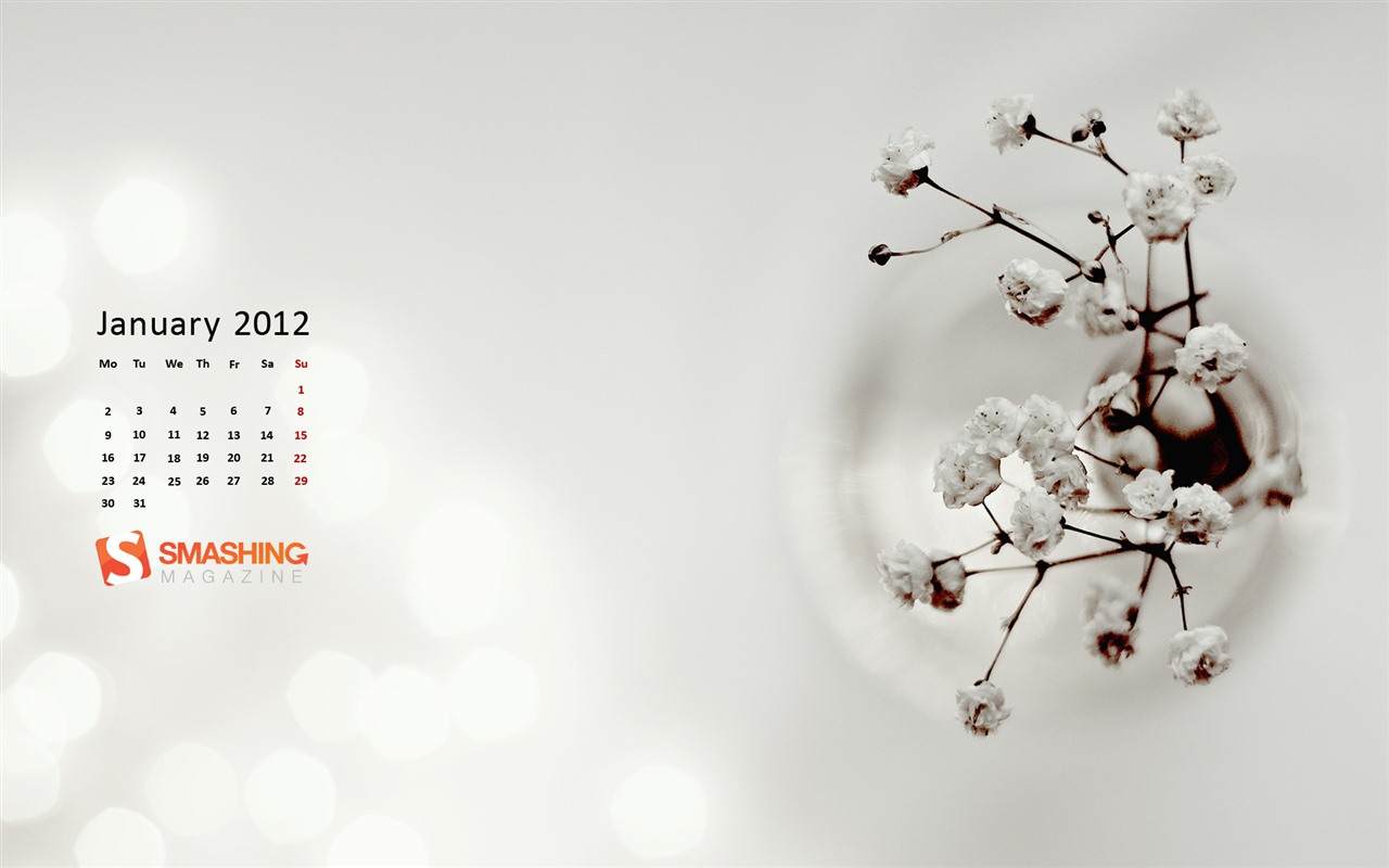 Январь 2012 Календарь Обои #16 - 1280x800