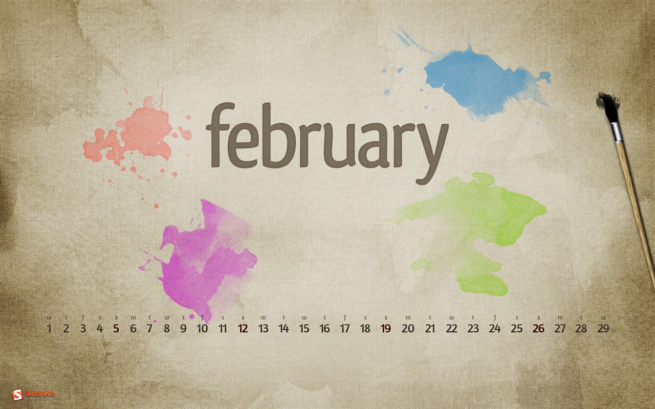 Février 2012 Calendar Wallpaper (1) #14 - 1280x800