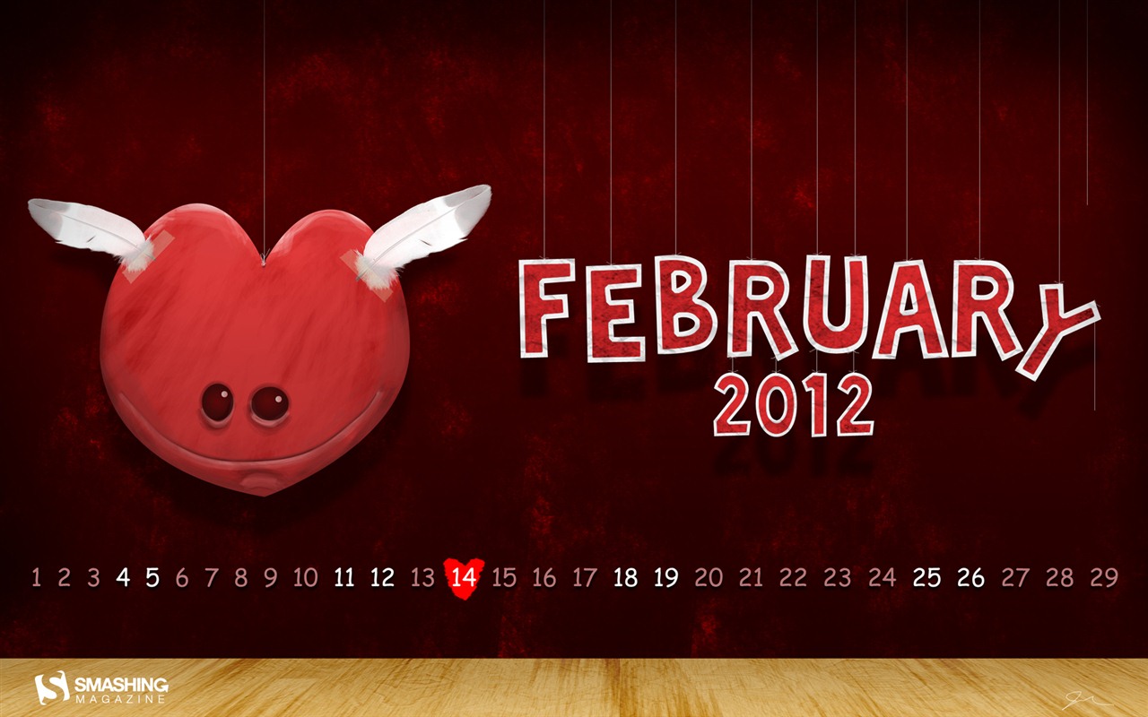 Februar 2012 Kalender Wallpaper (2) #2 - 1280x800