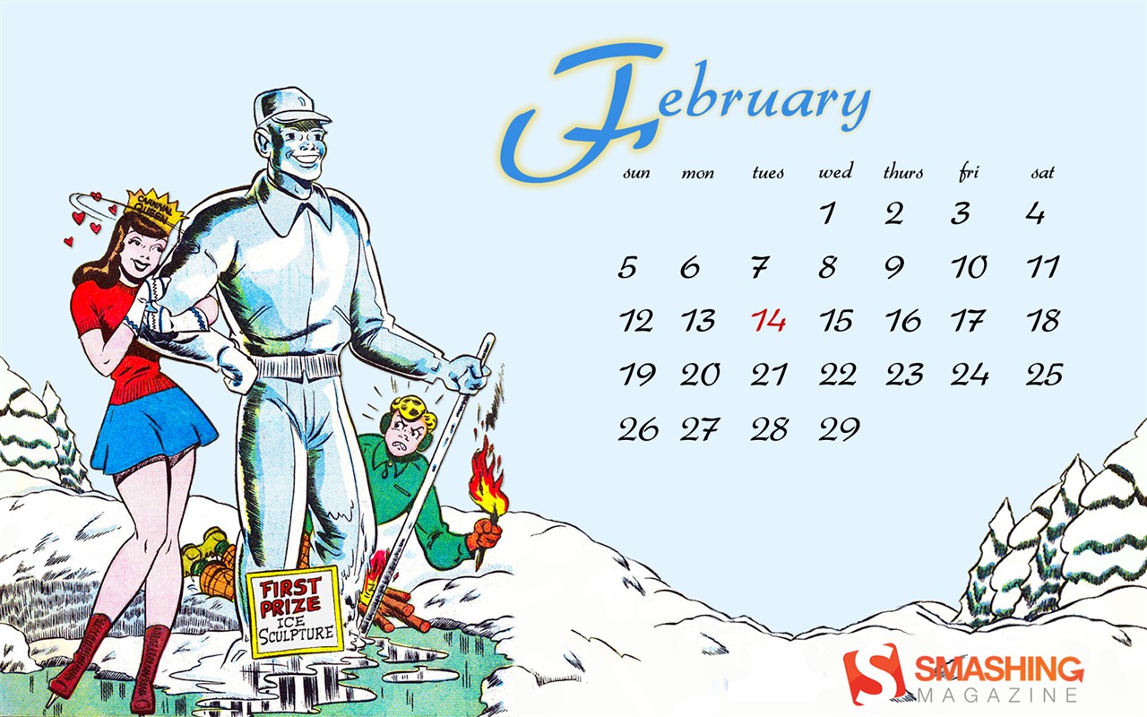 Calendario febrero 2012 fondos de pantalla (2) #6 - 1280x800