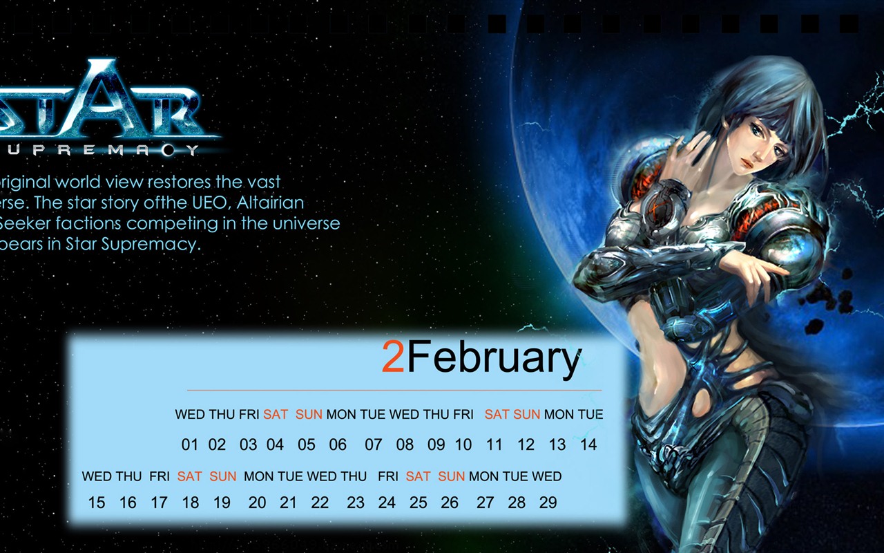 Februar 2012 Kalender Wallpaper (2) #16 - 1280x800