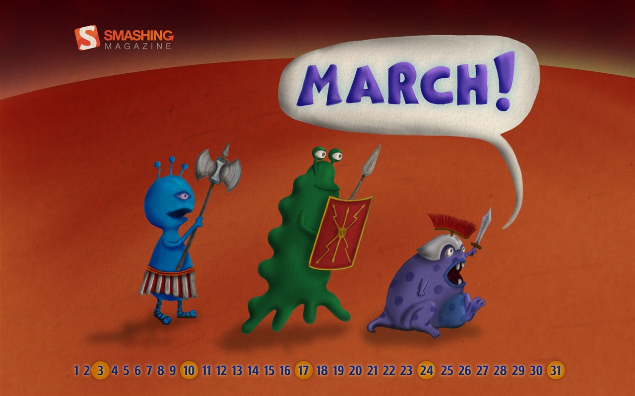 Март 2012 Календарь обои #13 - 1280x800