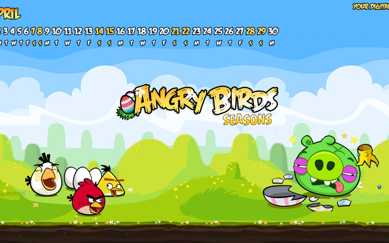 Angry Birds 2012 calendario fondos de escritorio #2 - 1280x800