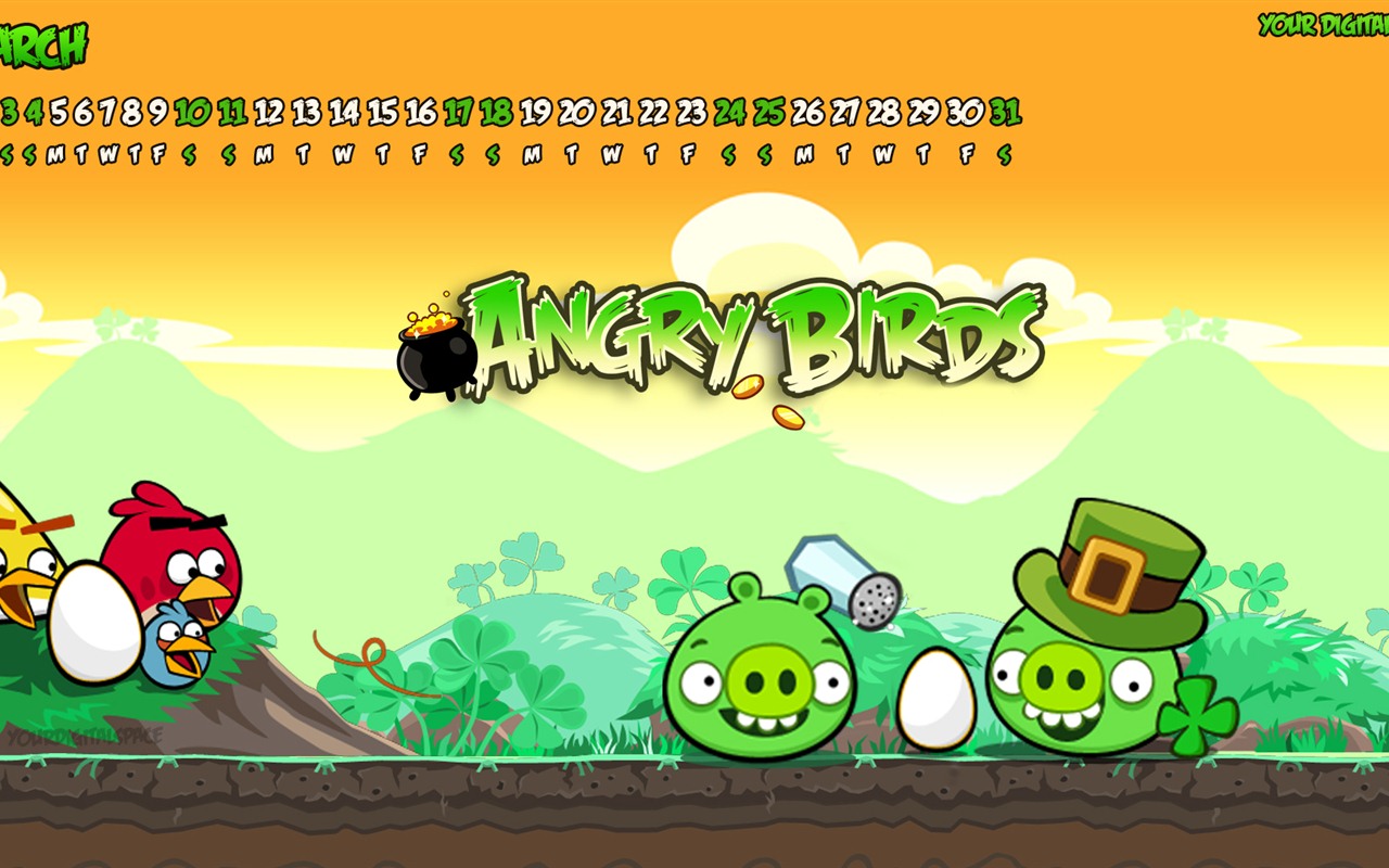 Angry Birds 2012 calendario fondos de escritorio #8 - 1280x800