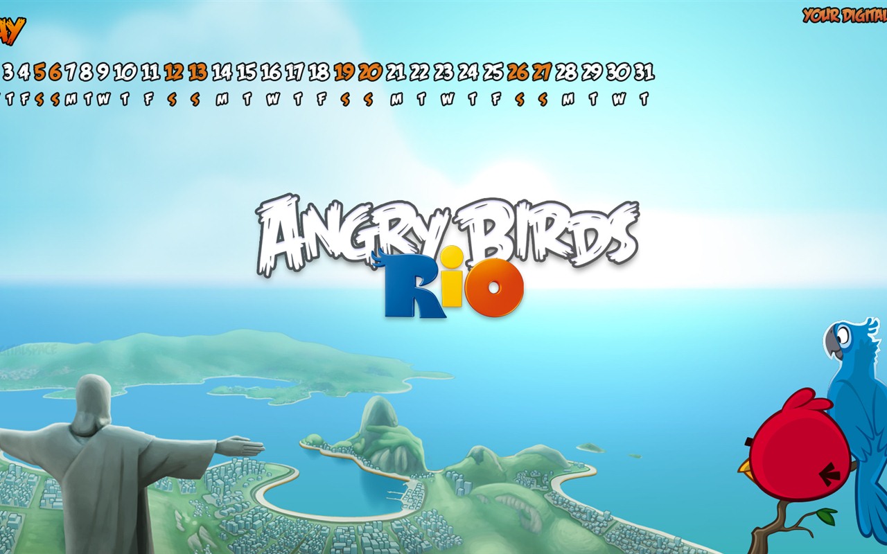 Angry Birds 愤怒的小鸟 2012年年历壁纸9 - 1280x800