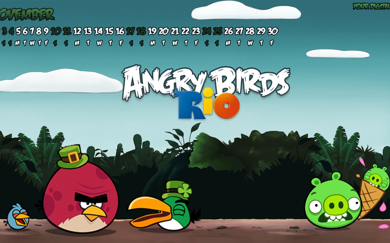 Angry Birds 愤怒的小鸟 2012年年历壁纸10 - 1280x800