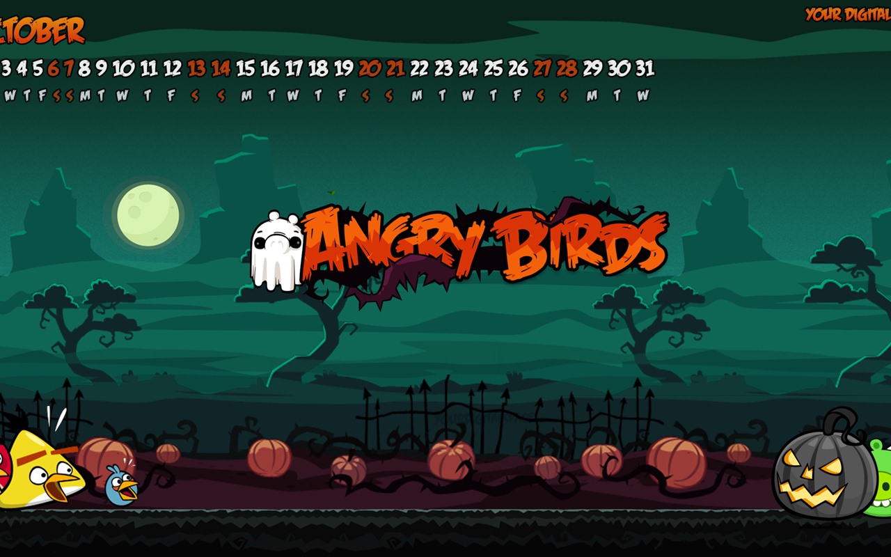 Angry Birds 愤怒的小鸟 2012年年历壁纸11 - 1280x800