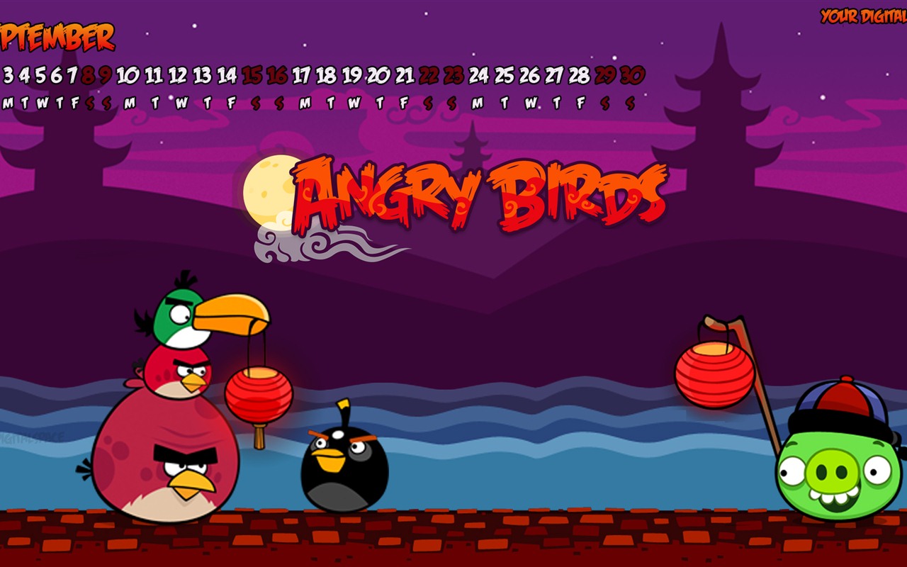 Angry Birds 愤怒的小鸟 2012年年历壁纸12 - 1280x800