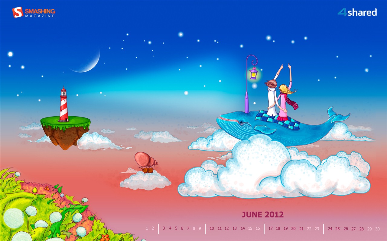Calendario de junio de 2012 fondos de pantalla (2) #5 - 1280x800