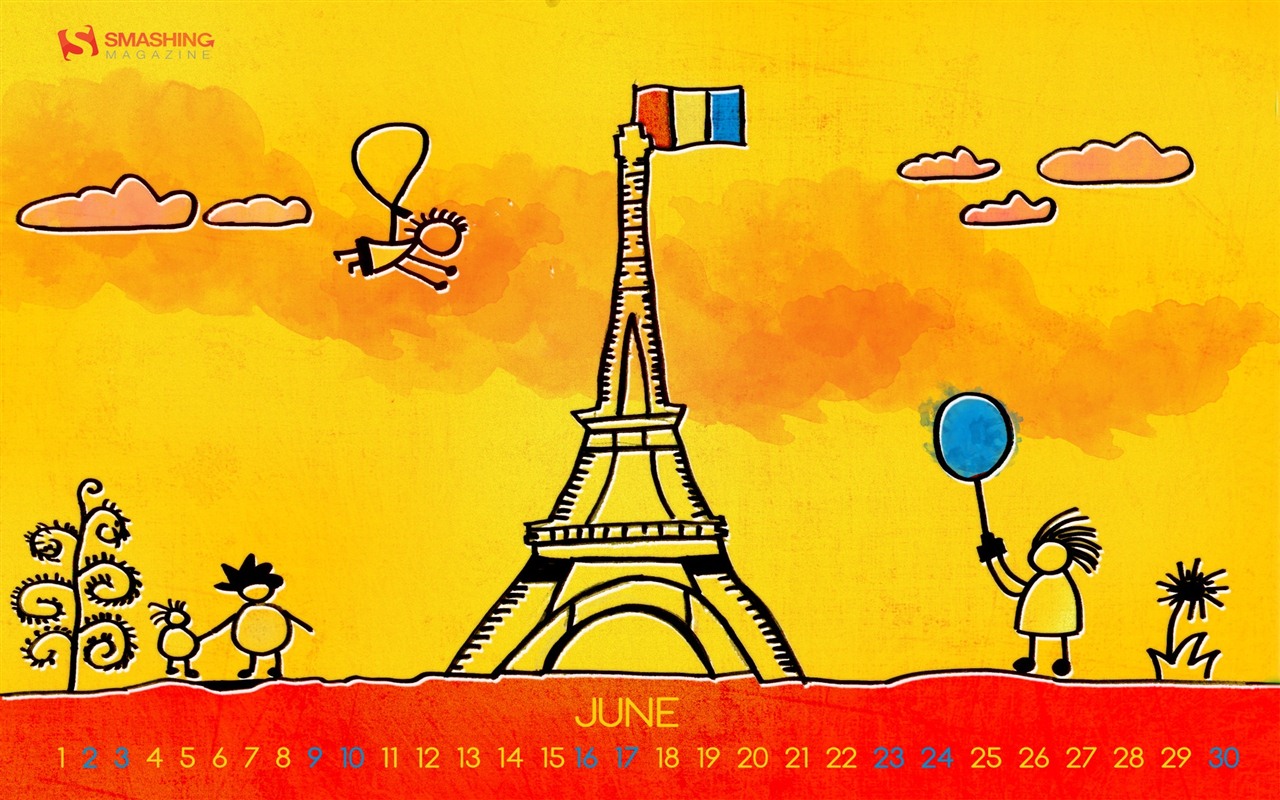 Juni 2012 Kalender Wallpapers (2) #9 - 1280x800