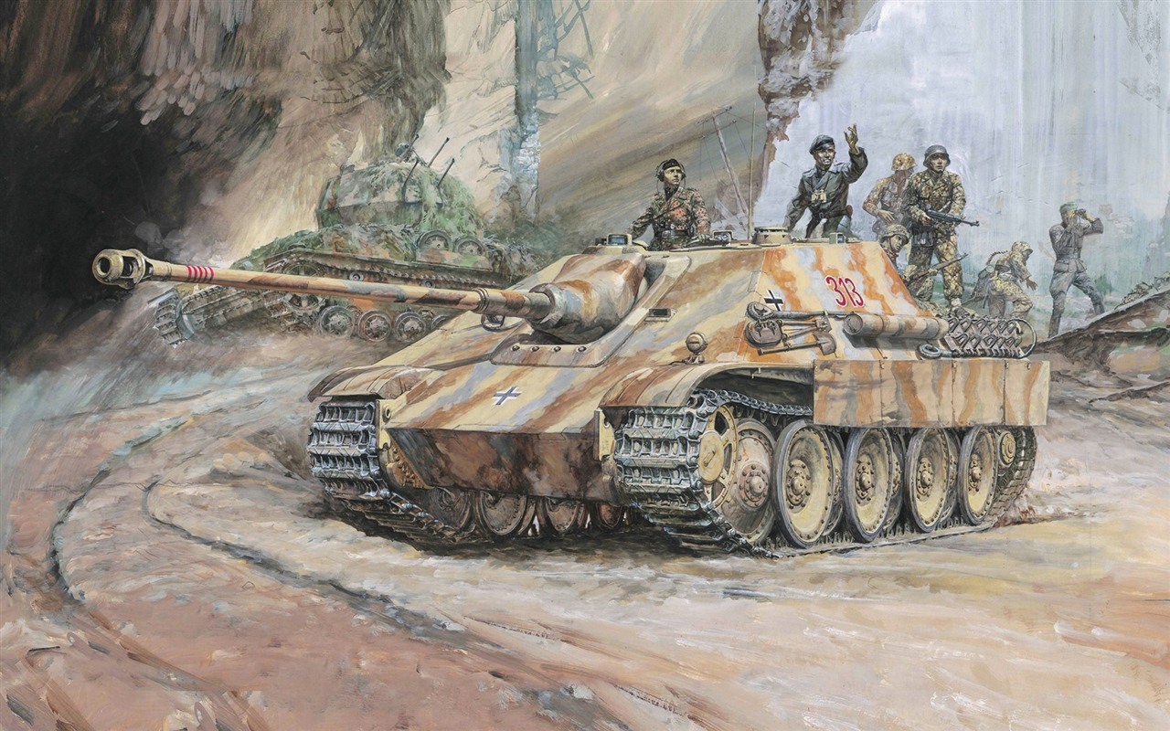Military tanks, armored HD painting wallpapers #4 - 1280x800