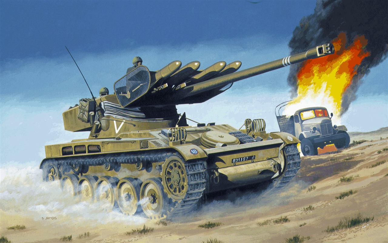 Military tanks, armored HD painting wallpapers #5 - 1280x800