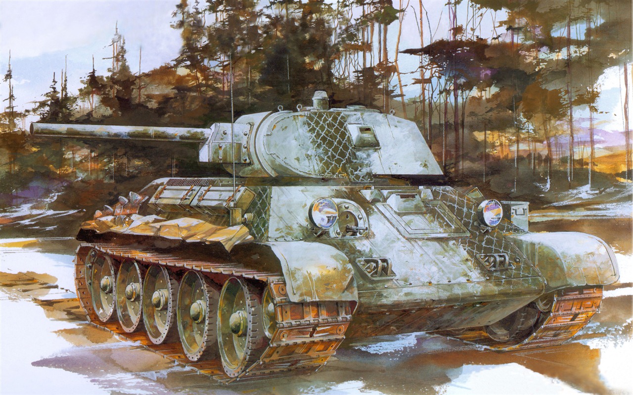 Military tanks, armored HD painting wallpapers #8 - 1280x800