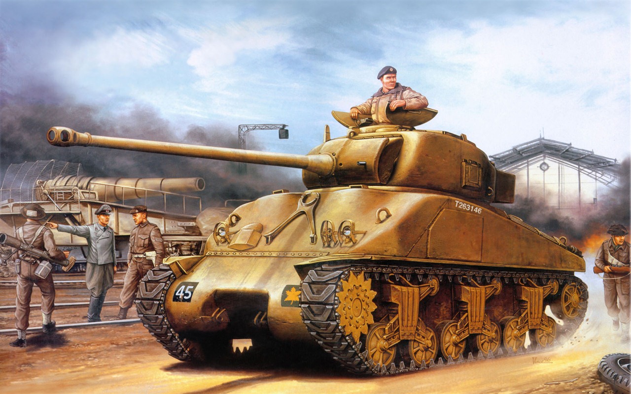 军事坦克装甲 高清绘画壁纸10 - 1280x800