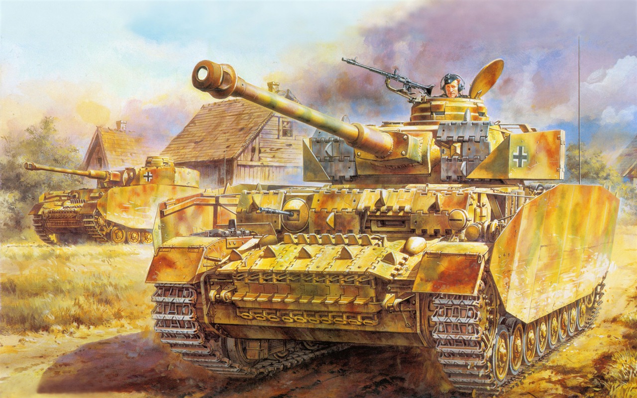 Military tanks, armored HD painting wallpapers #13 - 1280x800
