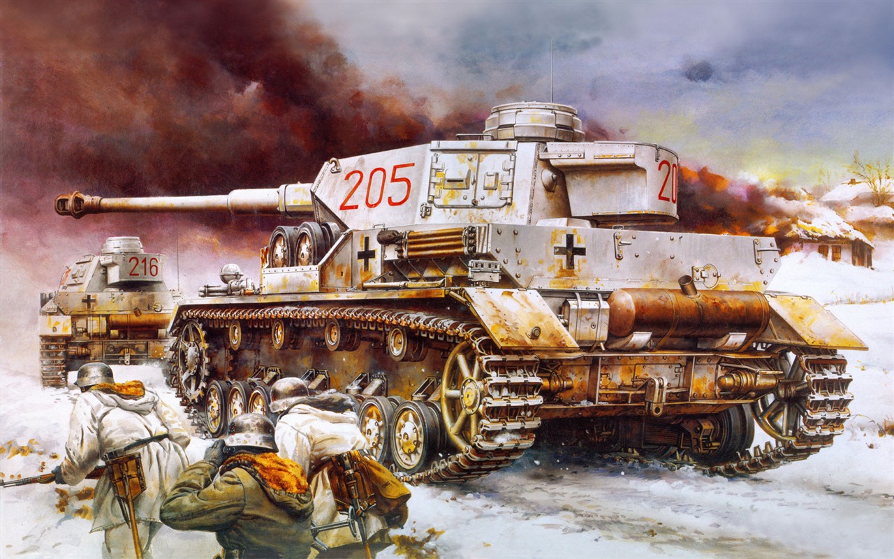 Military tanks, armored HD painting wallpapers #15 - 1280x800