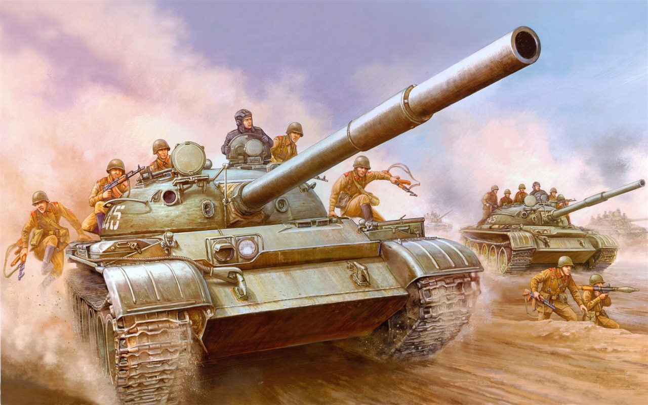 Tanques blindados militares, fondos de pantalla de pintura de alta definición #16 - 1280x800