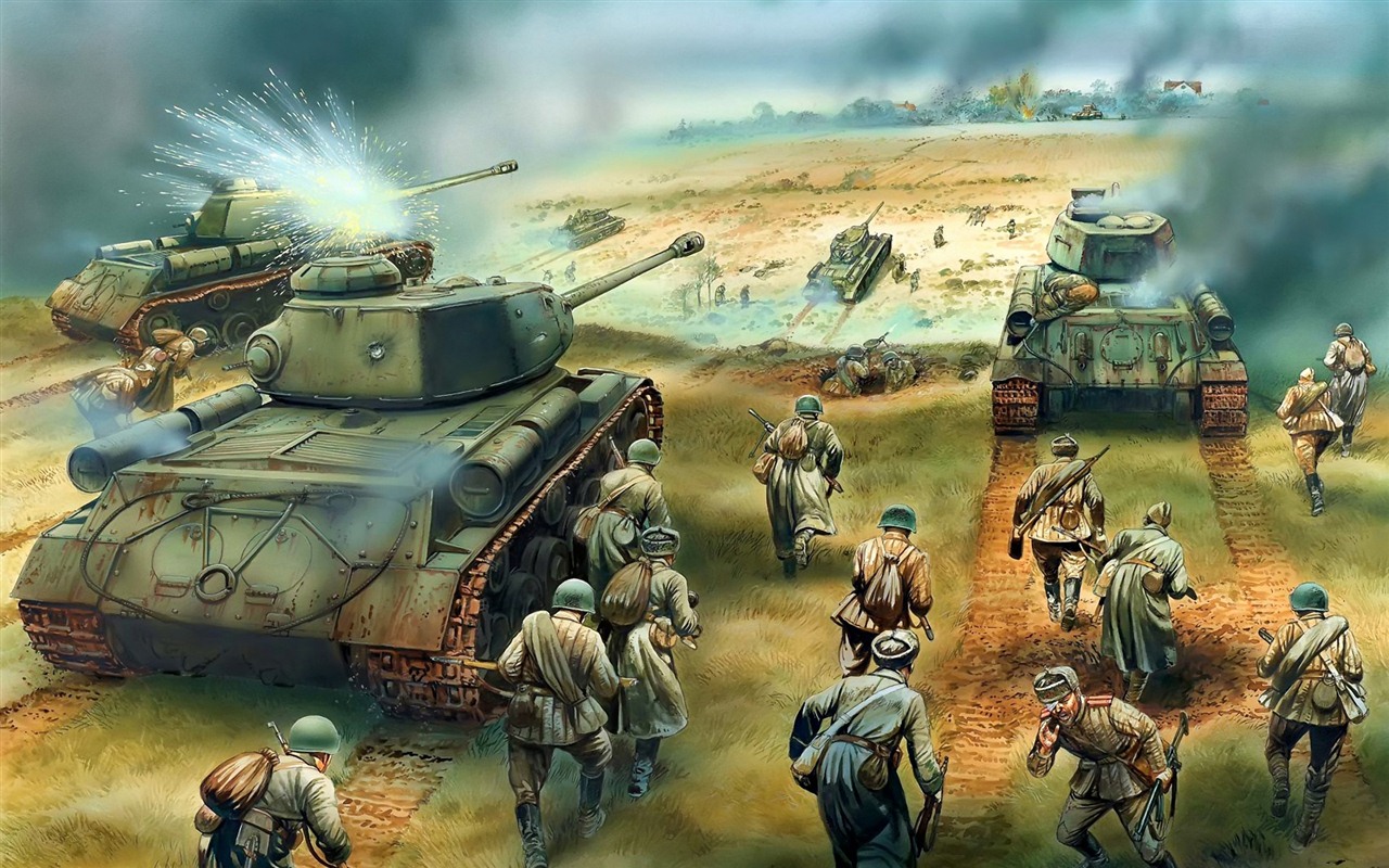 军事坦克装甲 高清绘画壁纸20 - 1280x800