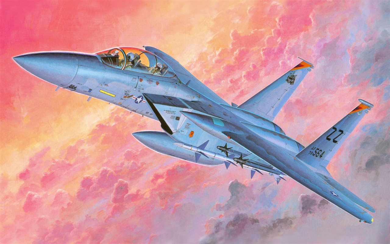 Military aircraft flight exquisite painting wallpapers #15 - 1280x800
