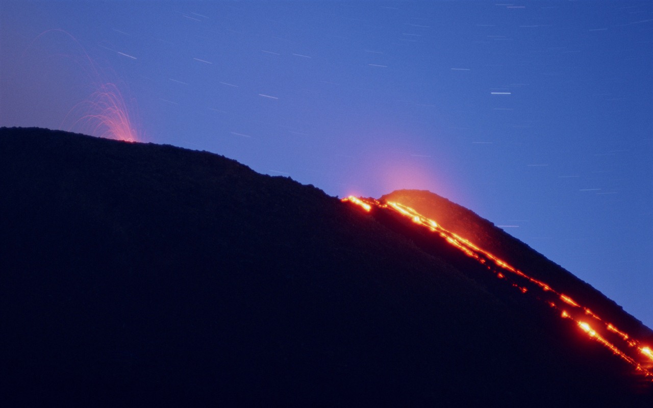 Vulkanausbruch von der herrlichen Landschaft Tapeten #3 - 1280x800