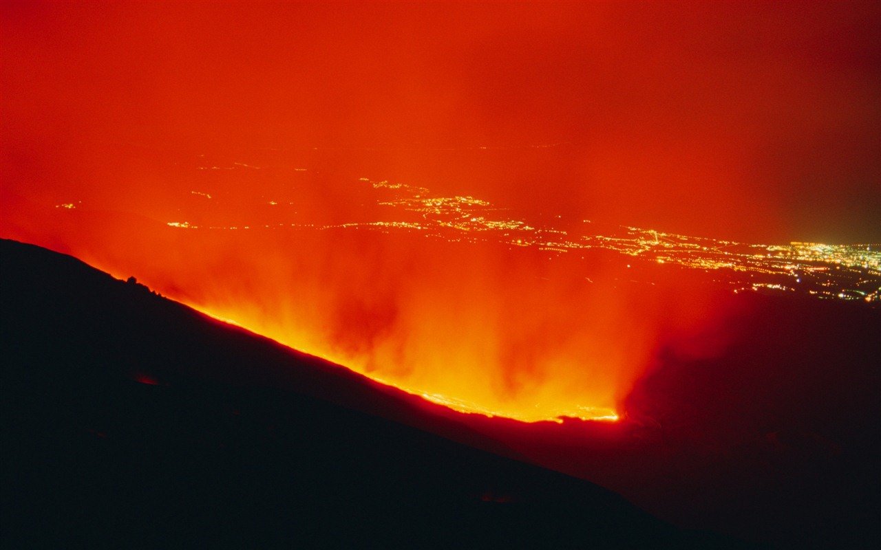 Vulkanausbruch von der herrlichen Landschaft Tapeten #4 - 1280x800