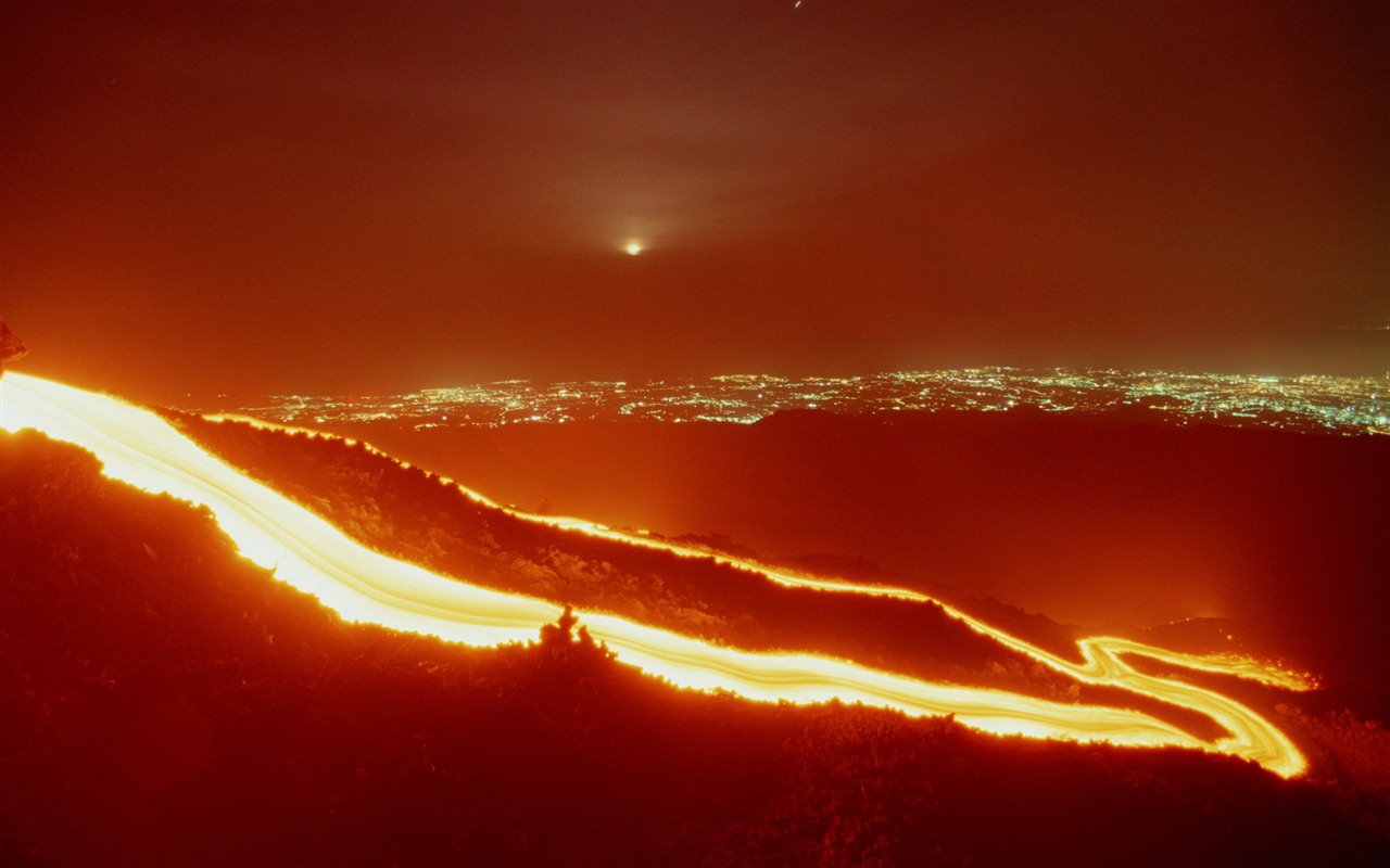 Vulkanausbruch von der herrlichen Landschaft Tapeten #7 - 1280x800