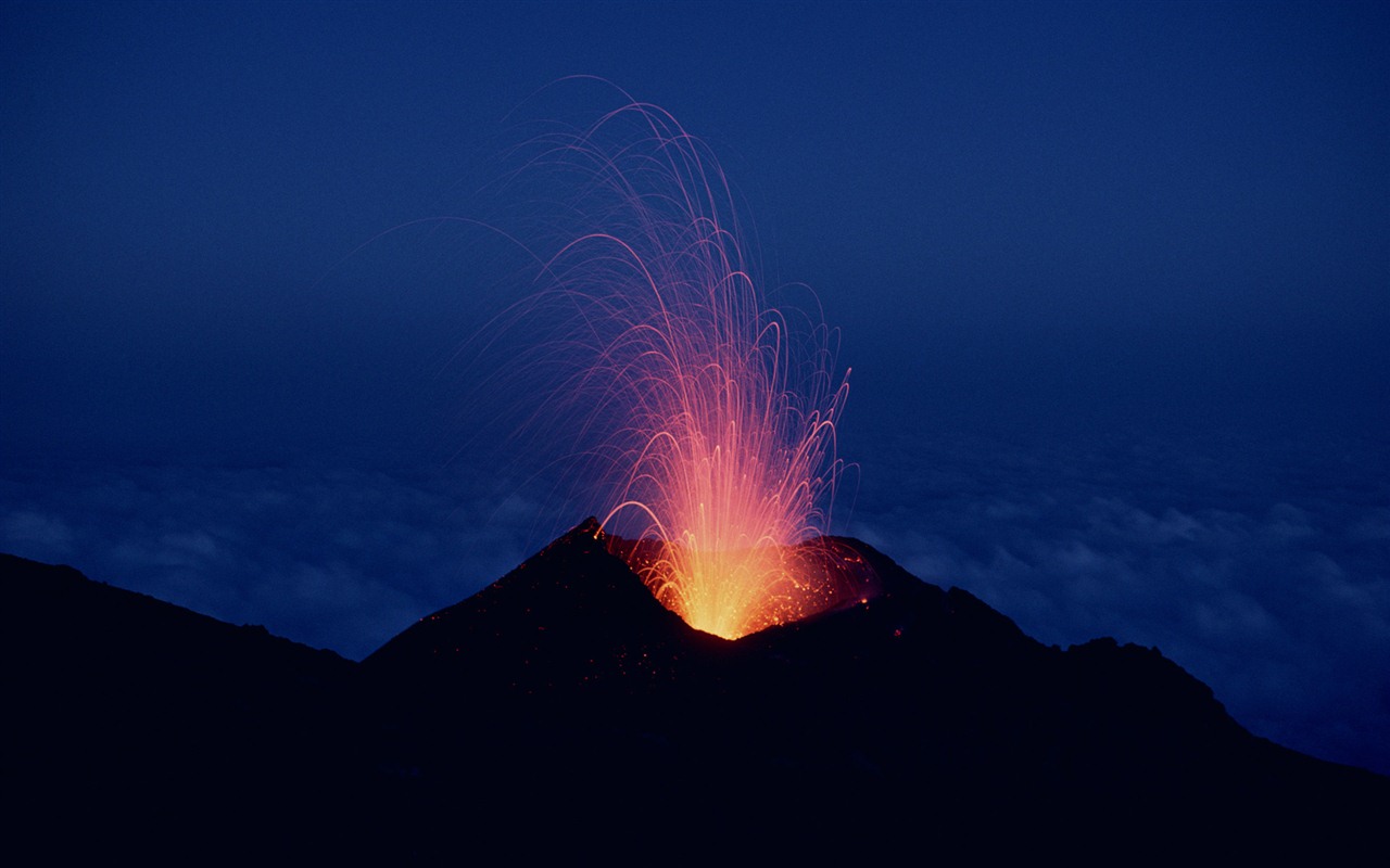 Vulkanausbruch von der herrlichen Landschaft Tapeten #11 - 1280x800