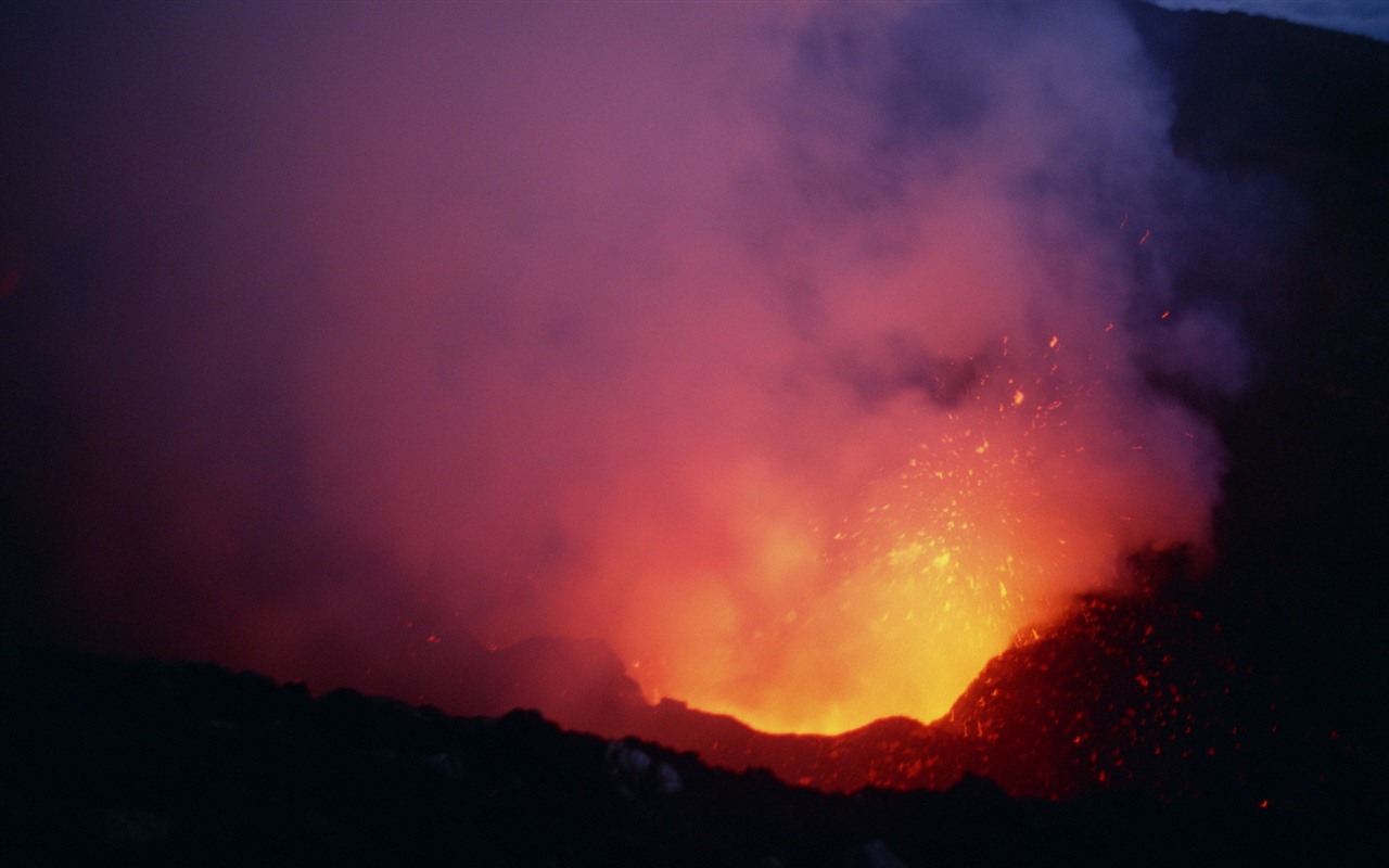 Vulkanausbruch von der herrlichen Landschaft Tapeten #12 - 1280x800