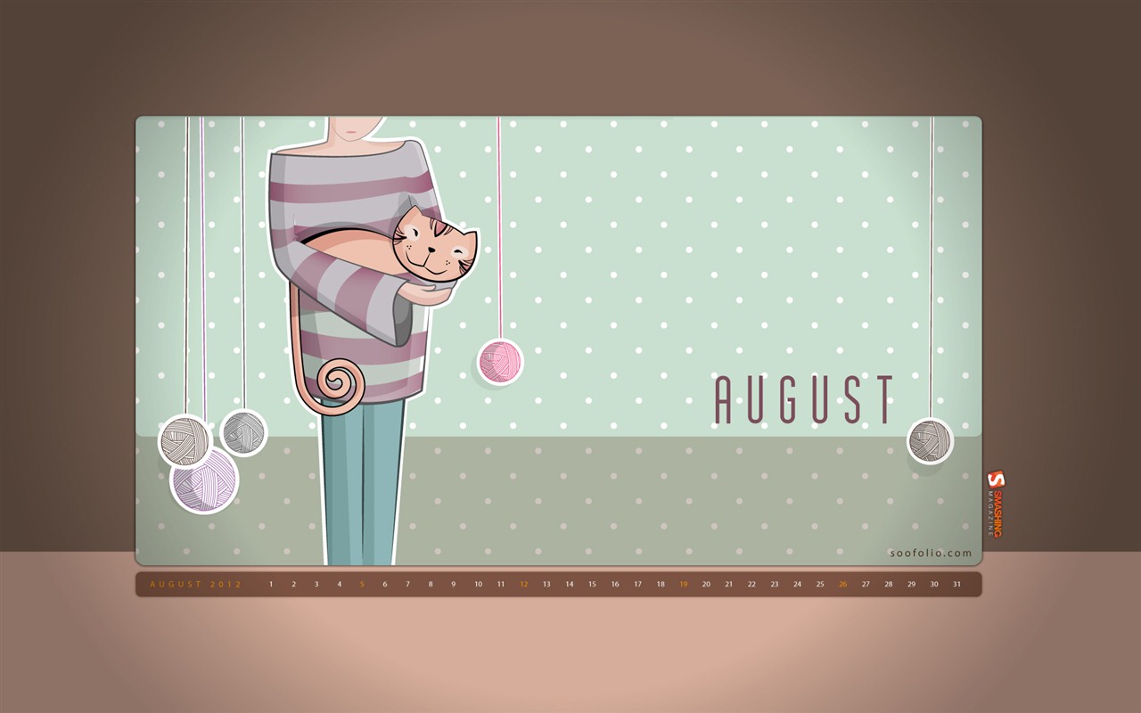 August 2012 Calendar wallpapers (1) #12 - 1280x800
