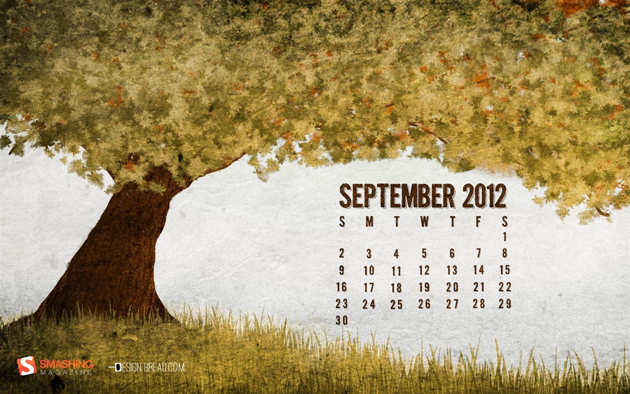 09 2012 Calendar fondo de pantalla (1) #1 - 1280x800