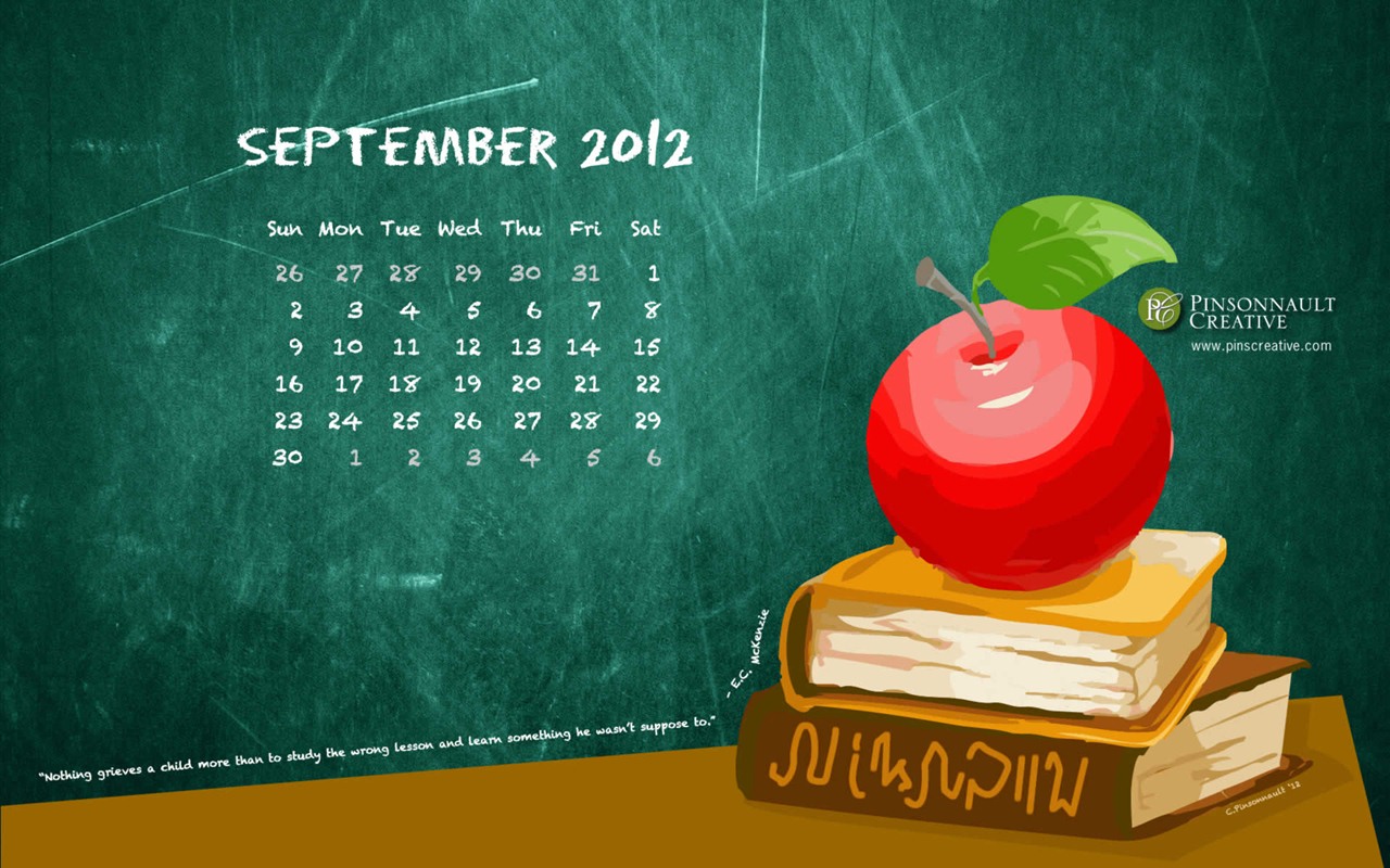 09 2012 Calendar fondo de pantalla (1) #9 - 1280x800