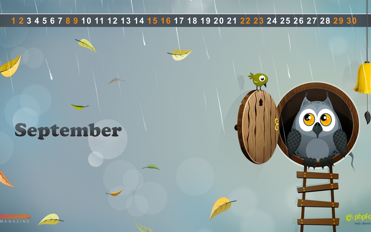 09 2012 Calendar fondo de pantalla (1) #17 - 1280x800