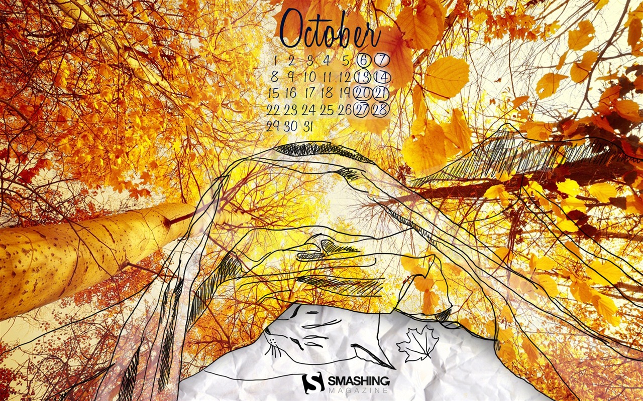 Октябрь 2012 Календарь обои (1) #1 - 1280x800