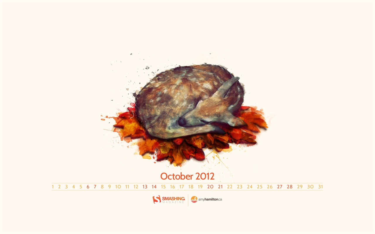 October 2012 Calendar wallpaper (1) #4 - 1280x800