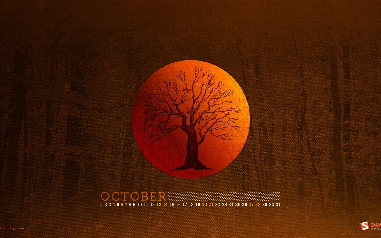October 2012 Calendar wallpaper (1) #14 - 1280x800