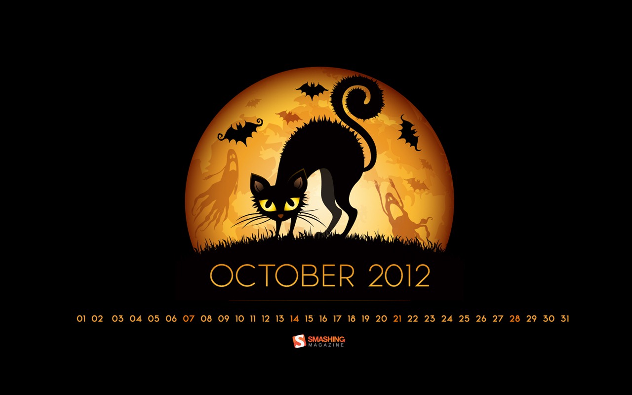 2012年10月カレンダー壁紙（2） #1 - 1280x800