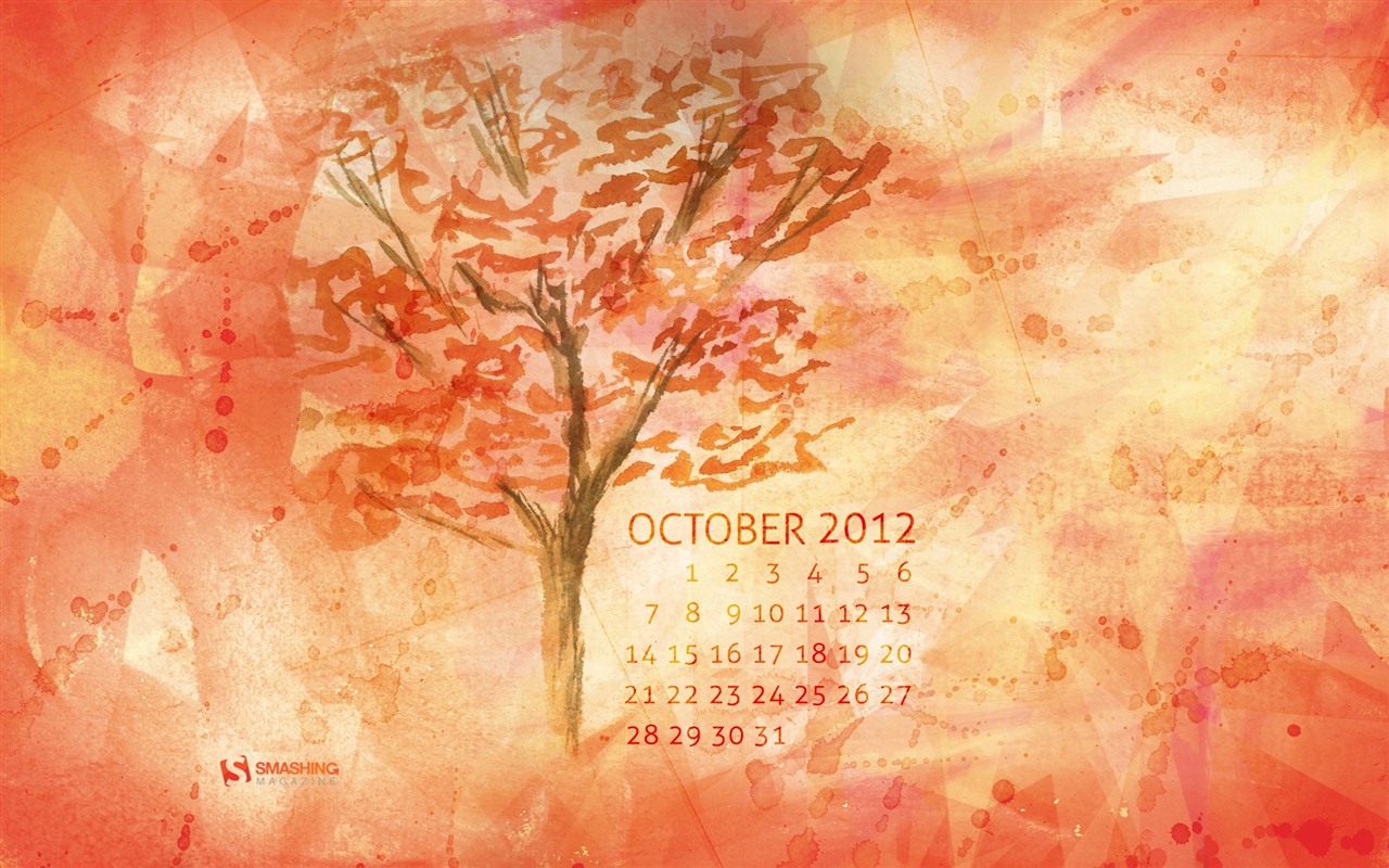 October 2012 Calendar wallpaper (2) #15 - 1280x800